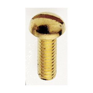 Satco 90-722 Steel Round Head Slotted Machine Screw 8/32 Brass Plated Finish 1/2" Length