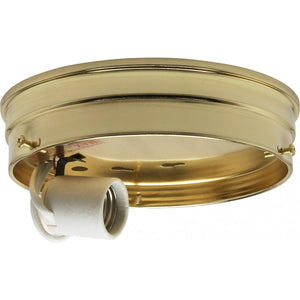 Satco 90-756 6" 1-Light Ceiling Pan Brass Finish Includes Hardware 60W Max