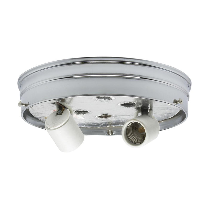 Satco 90-757 8" 2-Light Ceiling Pan Chrome Finish Includes Hardware 60W Max