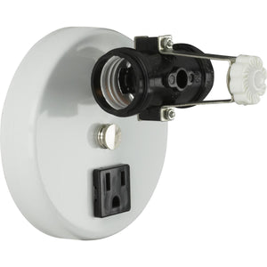 Satco 90-768 2-Light U-Channel Glass Holder 2 Light-Convenience Outlet For Use With 14" U-Bend Glass Includes Hardware 60W Max