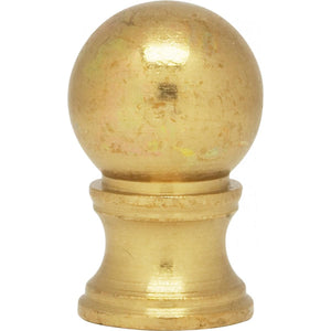 Satco 90-842 Brass Ball Finial 1-1/4" Height 3/4" Diameter 1/8 IP Burnished And Lacquered