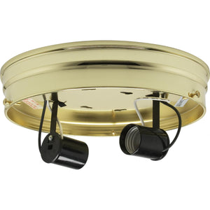 Satco 90-876 8" 2-Light Ceiling Pan Brass Finish Includes Hardware 60W Max