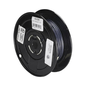 Satco 93-206 Lighting Bulk Wire 18/1 Stranded Braid 200C SF-1 250 Foot/Spool Black