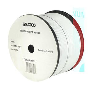 Satco 93-309 Lamp And Lighting Bulk Wire 18/2 SPT-2 105C 2500 Foot/Reel White