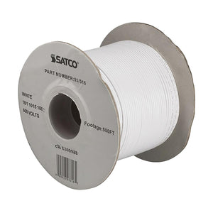 Satco 93-316 Lighting Bulk Wire 18/1 Stranded AWM 105C UL 1015 500 Foot/Spool White