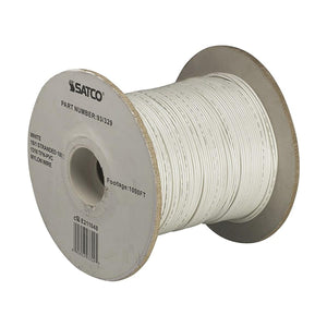 Satco 93-329 Lighting Bulk Wire 18/1 Stranded UL 1316 105C AWM TFN-PVC Nylon 1000 Foot/Spool White