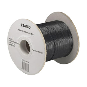 Satco 93-330 Lighting Bulk Wire 18/1 Stranded UL 1316 105C AWM TFN-PVC Nylon 1000 Foot/Spool Black