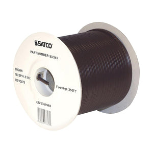 Satco 93-343 Lamp And Lighting Bulk Wire 18/2 SPT-1.5 105C 250 Foot/Spool Brown