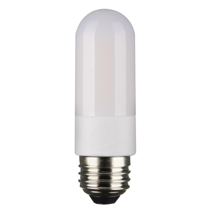 Satco S11224 8 Watt T10 LED; Frosted; Medium base; 3000K; High Lumen; 120 Volt; 90 CRI; Dimmable; Carded