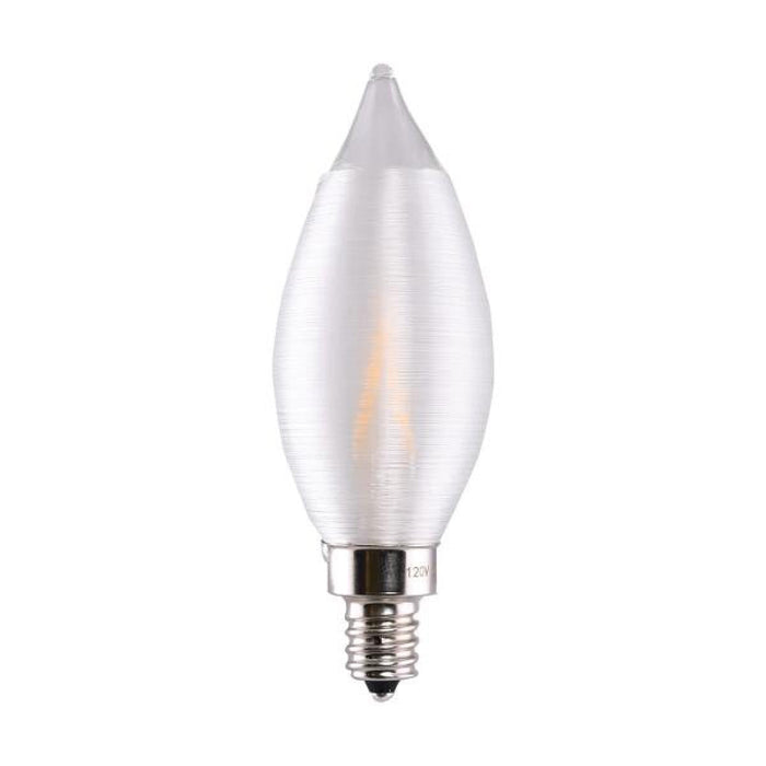 Satco S11302 4 Watt CA11 LED Satin Spun Clear Candelabra base 2700K 120 Volt