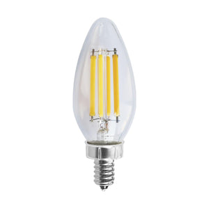 Satco S11385 8 Watt C11 LED Clear Candelabra base 3000K 90 CRI 760 Lumens 120 Volt