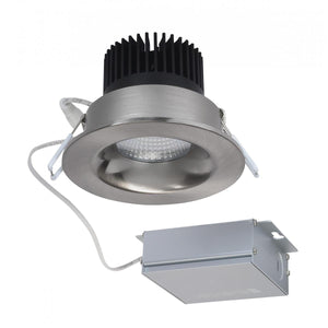 Satco S11632 12 watt LED Direct Wire Downlight 3.5 inch 3000K 120 volt Dimmable Round Remote Driver Brushed Nickel