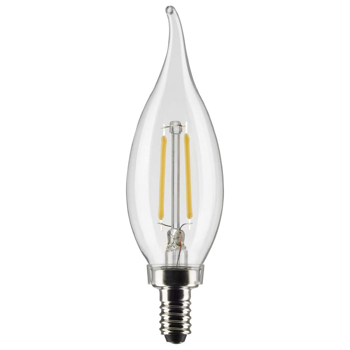 Satco S21298 4 Watt CA11 LED; Clear; Candelabra base; 90 CRI; 4000K; 120 Volt