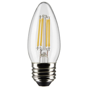 Satco S21368 4 Watt B11 LED; Clear; Medium base; 90 CRI; 2700K; 120 Volt; 3-Pack