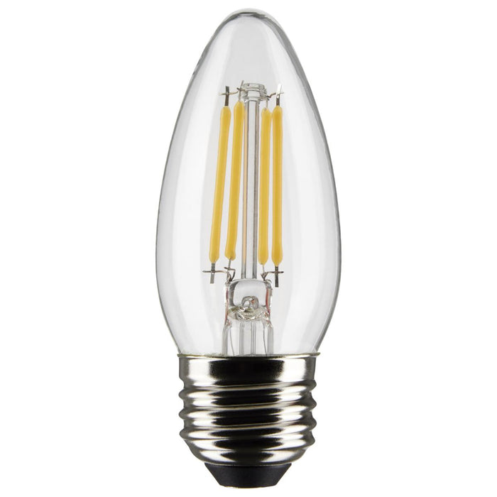Satco S21368 4 Watt B11 LED; Clear; Medium base; 90 CRI; 2700K; 120 Volt; 3-Pack