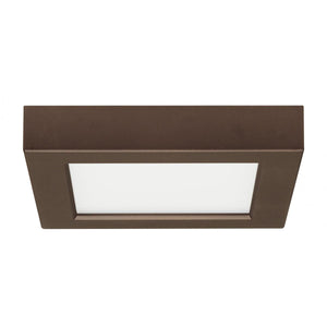 Satco S21504 10.5 watt 5.5" Flush Mount LED Fixture 3000K Square Shape Bronze Finish 120 volts