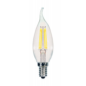 Replacement for Satco S21723 5.5 Watt CA10 LED Clear Candelabra base 2700K 120 Volt 2-Card - NOW S21846