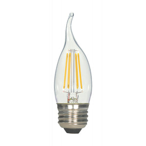Replacement for Satco S21725 4.5 Watt CA10 LED Clear Medium base 2700K 120 Volt 2-Card - NOW S21849