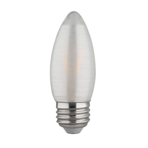 Satco S22703 2 Watt C11 LED Satin Spun Clear Medium base 2700K 120 Lumens 120 Volt Carded