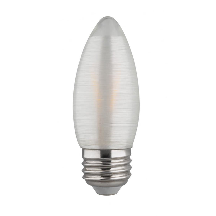 Satco S23403 2 Watt C11 LED Satin Spun Clear Medium base 2700K 120 Lumens 120 Volt