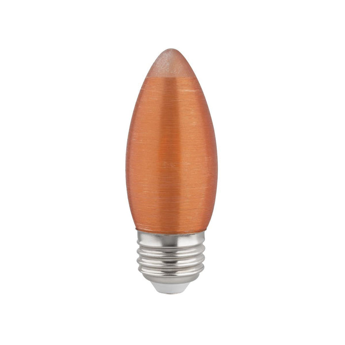 Satco S23407 2 Watt C11 LED Satin Spun Amber Medium base 2100K 100 Lumens 120 Volt