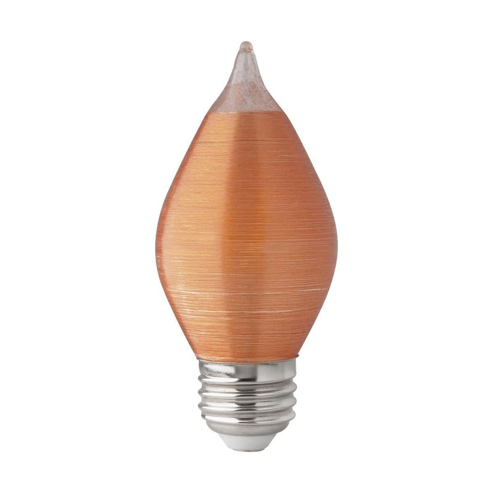Satco S23412 4 Watt C15 LED Satin Spun Amber Medium base 2100K 240 Lumens 120 Volt