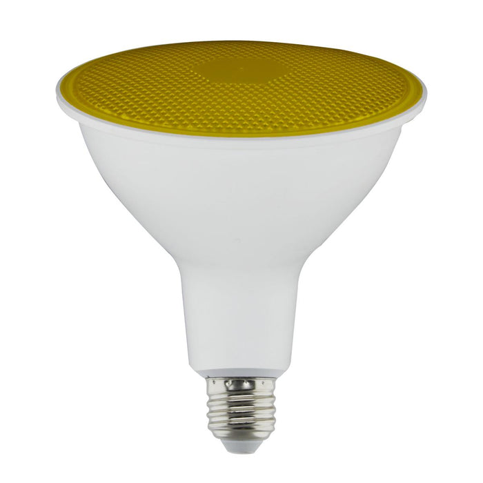 Satco S29484 11.5 Watt PAR38 LED Yellow 90 degree Beam Angle Medium base 120 Volt