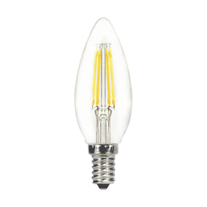 Replacement for Satco S29890 4 Watt B11 LED Clear Candelabra base 3000K 350 Lumens 120 Volt - NOW S21265