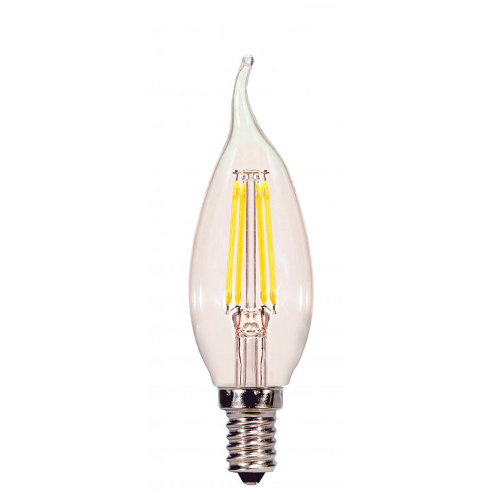 Satco S29923 4 Watt CA11 LED Clear Candelabra base 2700K 350 Lumens 120 Volt