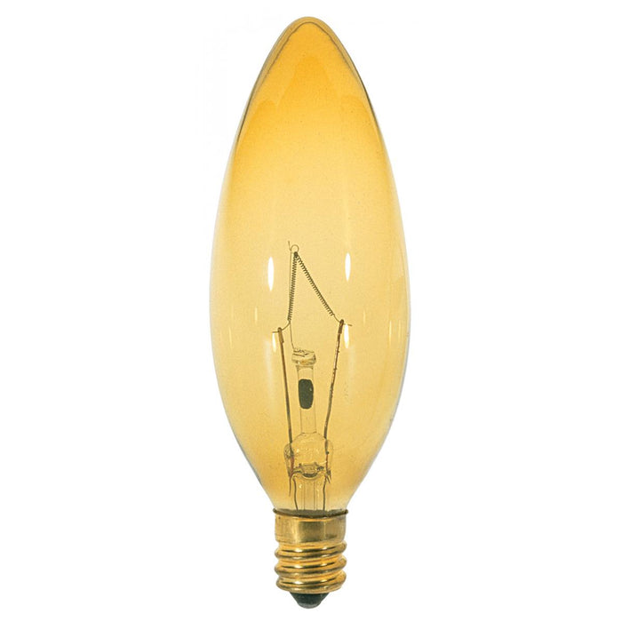 Satco S3819 60B9 1/2/A 60W Candelabra Base Amber