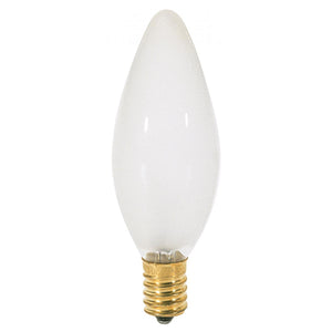 Satco S4714 25 Watt BA9 1/2 Incandescent Frost 1500 Average rated hours 220 Lumens European base 120 Volt 2-Card