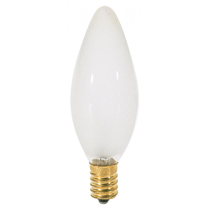 Satco S4714 25 Watt BA9 1/2 Incandescent Frost 1500 Average rated hours 220 Lumens European base 120 Volt 2-Card
