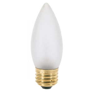 Satco S4742 40 Watt B10 Incandescent Frost 2000 Average rated hours 300 Lumens Medium base 120 Volt 2-Card