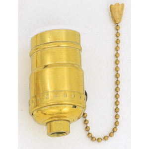Satco S70-411 Standard Socket With Pull Chain Brite Gilt Finish