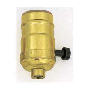 Satco S70-412 Standard 3-Way Socket With Turn Knob Brite Gilt Finish