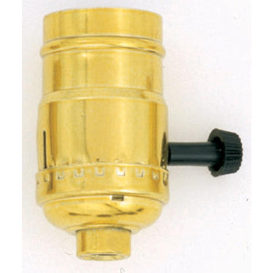 Satco S70-421 3 Wire Socket With Turn Knob Brite Gilt Finish