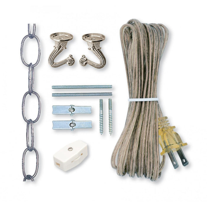 Satco S70-489 Swag Lite Kit 12 Foot Nickel Finish