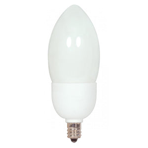 Satco S7312 5 Watt B11 Compact Fluorescent 4100K 82 CRI Candelabra base 120 Volt