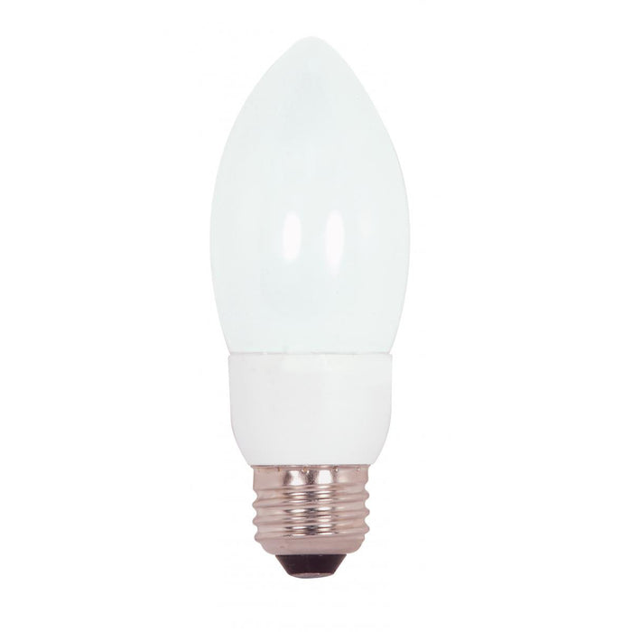 Satco S7322 7 Watt B11 Compact Fluorescent 4100K 82 CRI Medium base 120 Volt