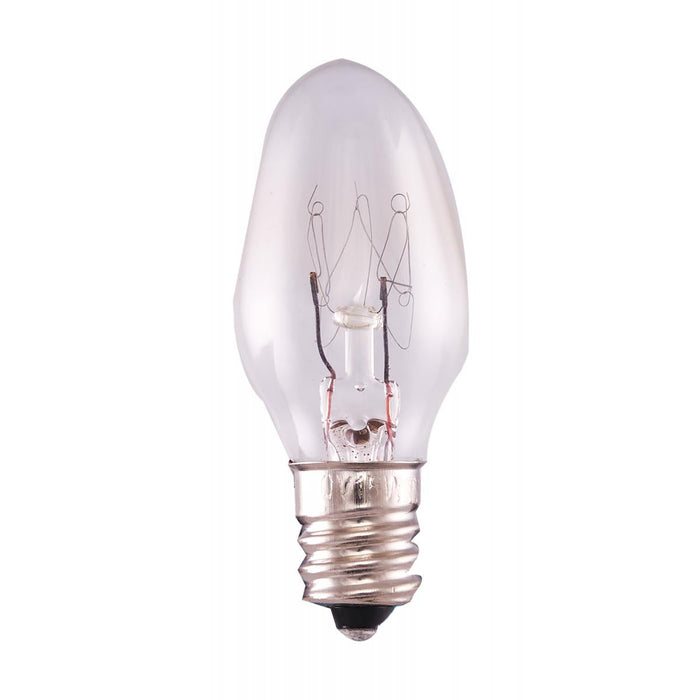 Satco S7714 15C7 15 Watt C7 Night Light & Holiday Lamp Candelabra Base 120 Volt
