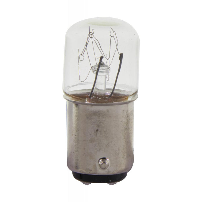 Satco S7768 CM8/A237 6 Watt/10 Watt miniature T6 Clear Double Contact Bayonet base 110 Volt/140 Volt