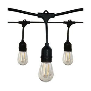 Satco S8020 24FT LED String Light Includes 12-Light Filament LED bulbs With Plug