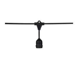 Satco S8039 24FT/SL/E26/BL/120V 24Ft; LED String Light; 12 Socketed Black Cord and Plug Only