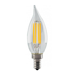 Replacement for Satco S8552 4CA10/LED/927/CL/120V/E12 4.5 Watt CA11 LED Clear E12 Candelabra base 2700K 120 Volt - NOW S21296