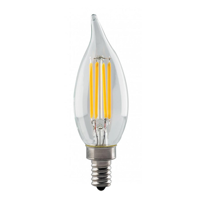 Replacement for Satco S8552 4CA10/LED/927/CL/120V/E12 4.5 Watt CA11 LED Clear E12 Candelabra base 2700K 120 Volt - NOW S21296