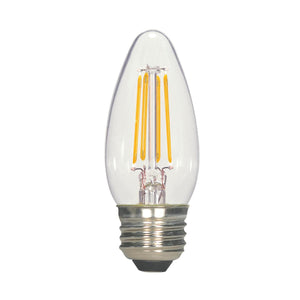 Satco S8609 4.5W ETC/LED/27K/120V 4.5 Watt C11 LED Clear Medium base 2700K 470 Lumens 120 Volt Carded