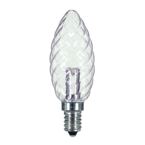 Satco S9155 1W CTD/LED/CRYSTAL/120V/CD 1 Watt LED BA9 1/2 Clear 2700K Candelabra base 120 Volt Carded