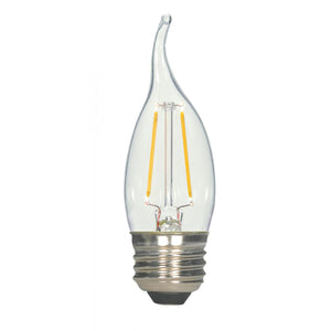Satco S9571 2.5W EFC/LED/27K/120V 2.5 Watt CA11 LED Clear Medium base 2700K 250 Lumens 120 Volt