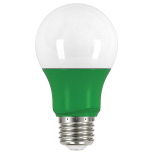 Replacement for Satco S9643 2A19/LED/GRN/120V 2 Watt A19 LED Green when lit Medium base 120 Volt