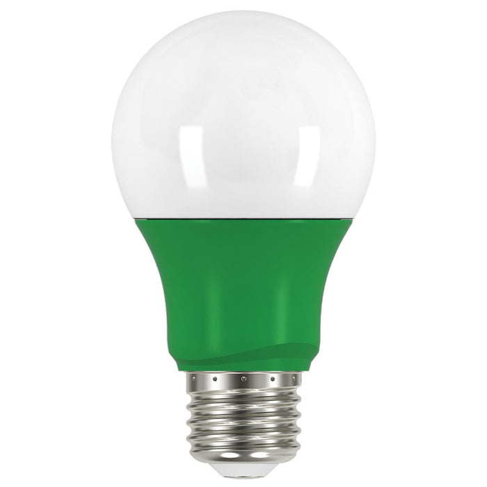 Replacement for Satco S9643 2A19/LED/GRN/120V 2 Watt A19 LED Green when lit Medium base 120 Volt